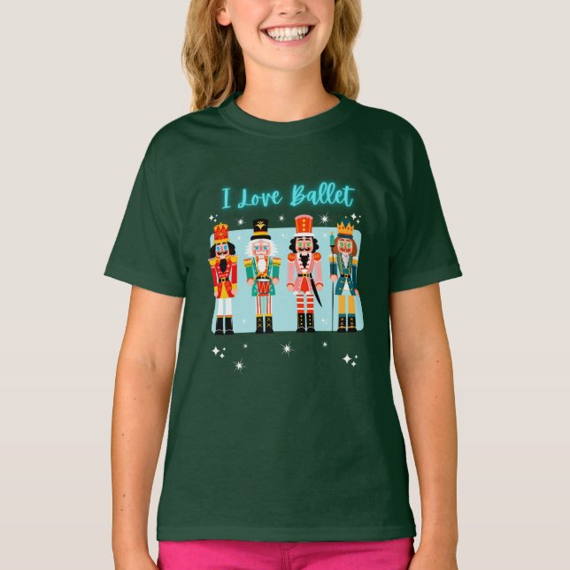 I Kärlek Ballet Nutcrackers Barn Basic T-shirt (Framsida)