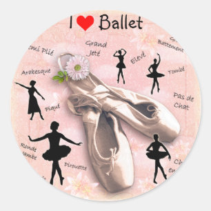 I kärlek Ballet Runt Klistermärke