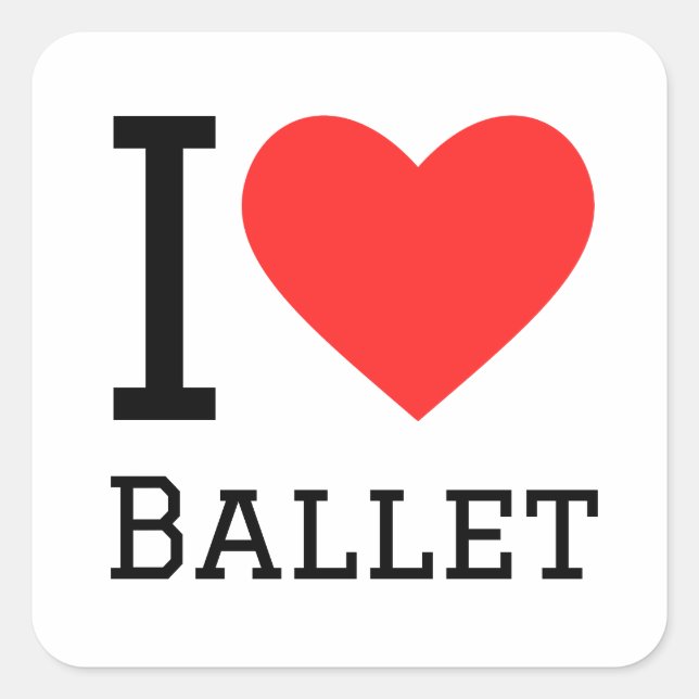 I kärlek-ballett fyrkantigt klistermärke (Framsida)