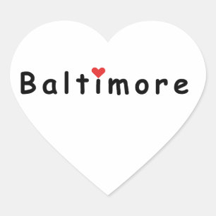 I kärlek Baltimore Hjärtformat Klistermärke