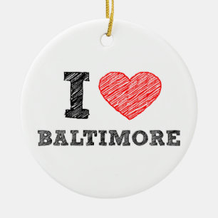 I-Kärlek-Baltimore Julgransprydnad Keramik