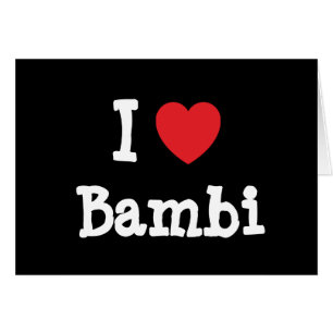 I kärlek Bambi hjärta T-Shirt Hälsningskort