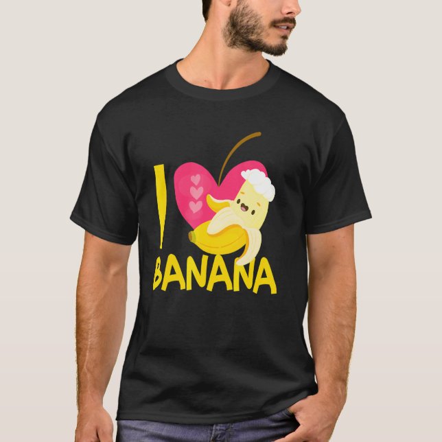 I Kärlek Bananas Banana Vegan Food T Shirt (Framsida)