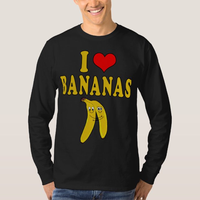 I Kärlek Bananas Funny Costume Vegan T Shirt (Framsida)