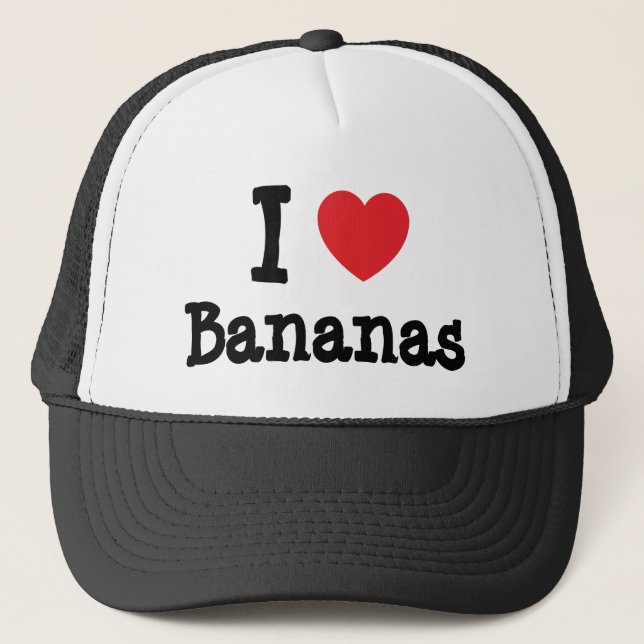 I kärlek Bananas hjärta T-Shirt Keps (Framsida)