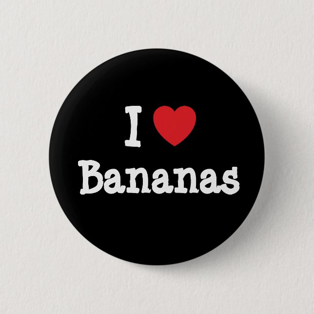 I kärlek Bananas hjärta T-Shirt Knapp (Framsida)