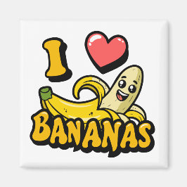 I Kärlek Bananas Magnet