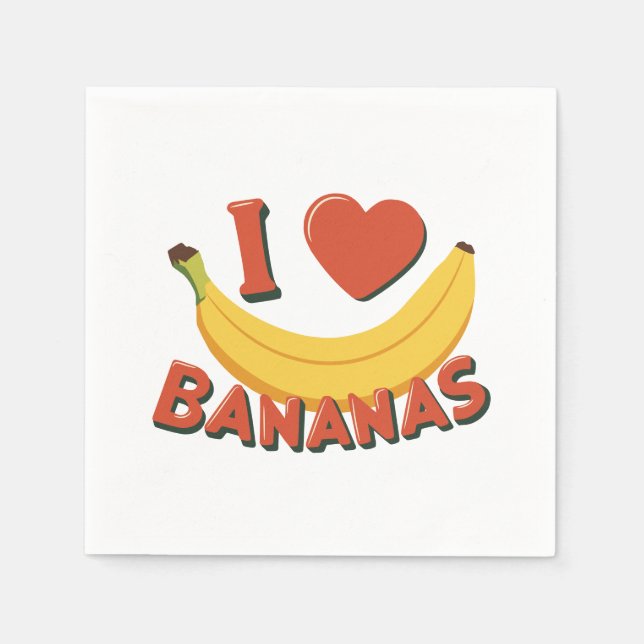 I Kärlek Bananas Pappersservett (Framsidan)