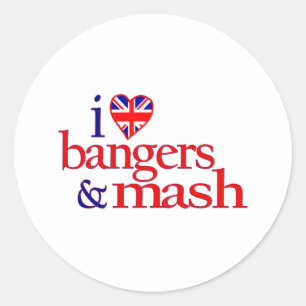 I Kärlek Bangers och Mash Runt Klistermärke