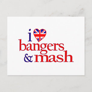 I Kärlek Bangers och Mash Vykort
