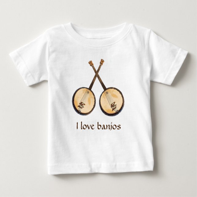 I Kärlek Banjo Music Instruments T-shirt (Framsida)