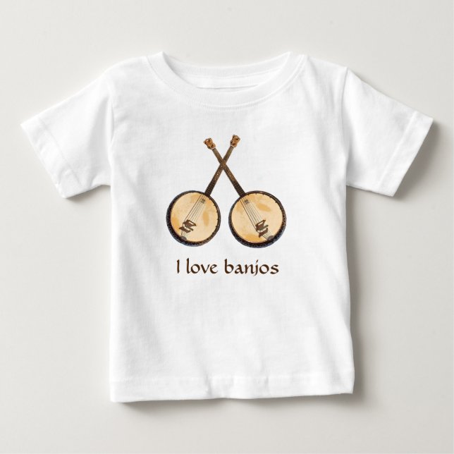 I Kärlek Banjo Music Instruments Tröja (Framsida)
