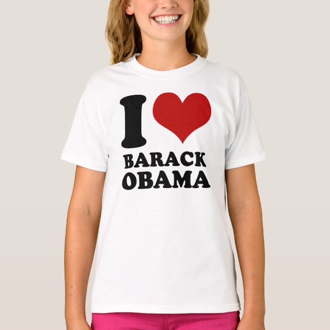 I kärlek Barack Obama Kids t shirt (Framsida)