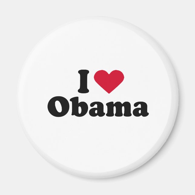 I Kärlek Barack Obama Magnet (Framsidan)