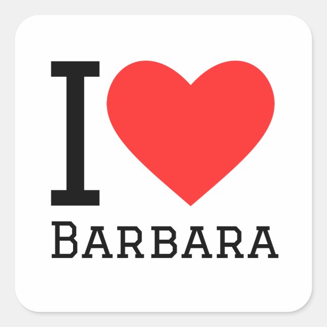I kärlek Barbara Fyrkantigt Klistermärke (Framsida)