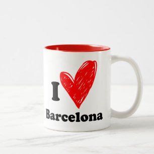 I kärlek Barcelona 2-tonkaffe Mugg