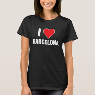 I KÄRLEK BARCELONA City i Spanien med Red Kärlek H T Shirt