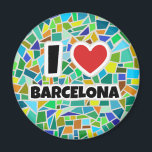 I kärlek Barcelona Magnet<br><div class="desc">I kärlek Barcelona med Gaudí inspirerade till bruten keramik.</div>
