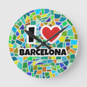 I kärlek Barcelona Rund Klocka