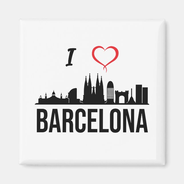 I kärlek Barcelona Spanien Magnet (Framsidan)
