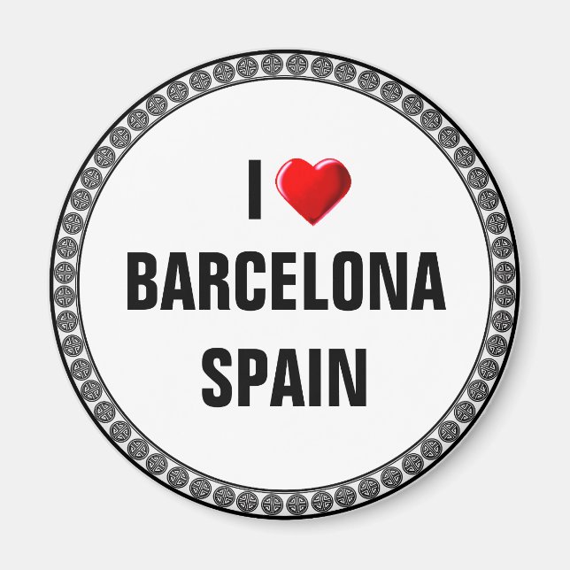 I KÄRLEK BARCELONA, SPANIEN MAGNET (Framsidan)