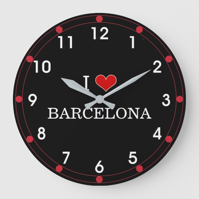 I Kärlek Barcelona Stor Klocka (Framsida)