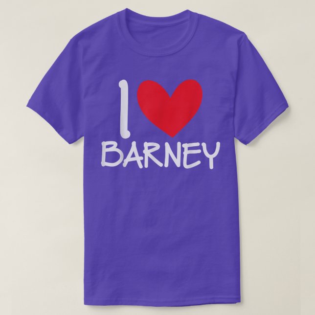I Kärlek Barney Namn Heart Personlig Manar Guy BFF T Shirt (Design framsida)