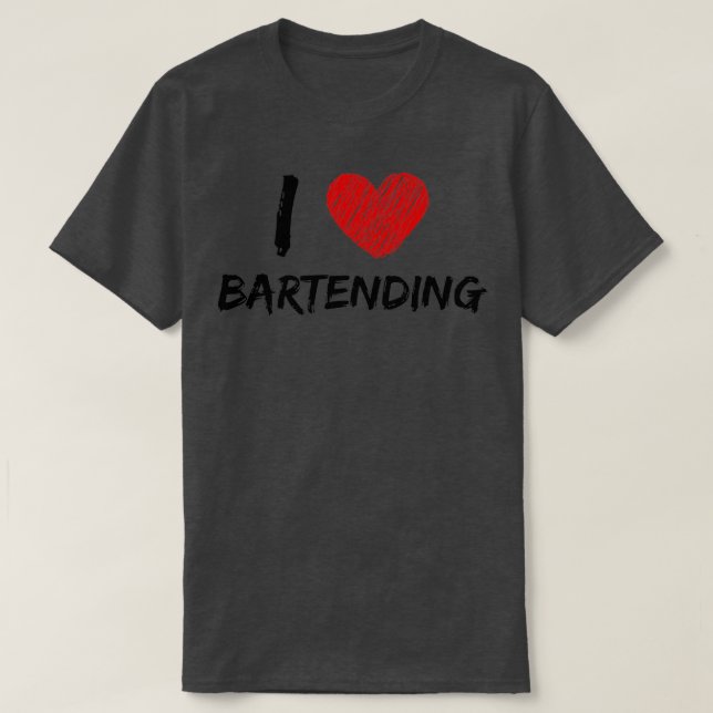 I Kärlek Bartending T Shirt (Design framsida)
