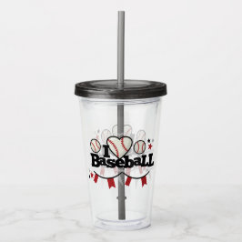 I Kärlek Baseball Acrylic Tumbler Take Away Mugg
