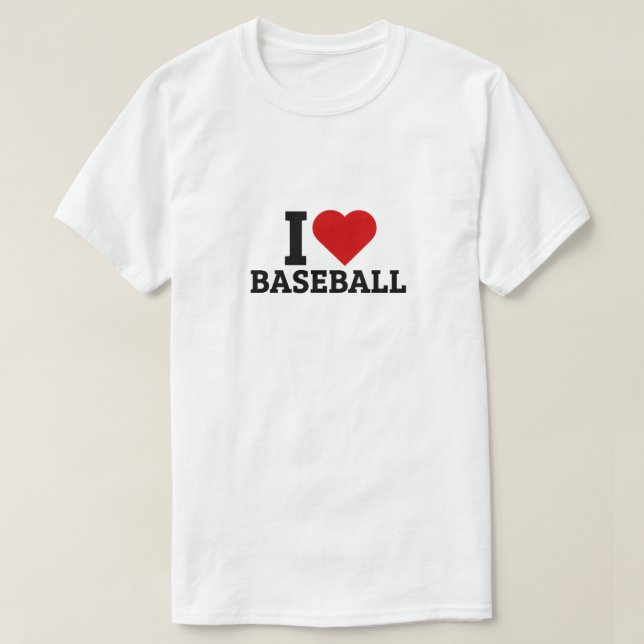 I Kärlek Baseball - Baseball Älskare T Shirt (Design framsida)