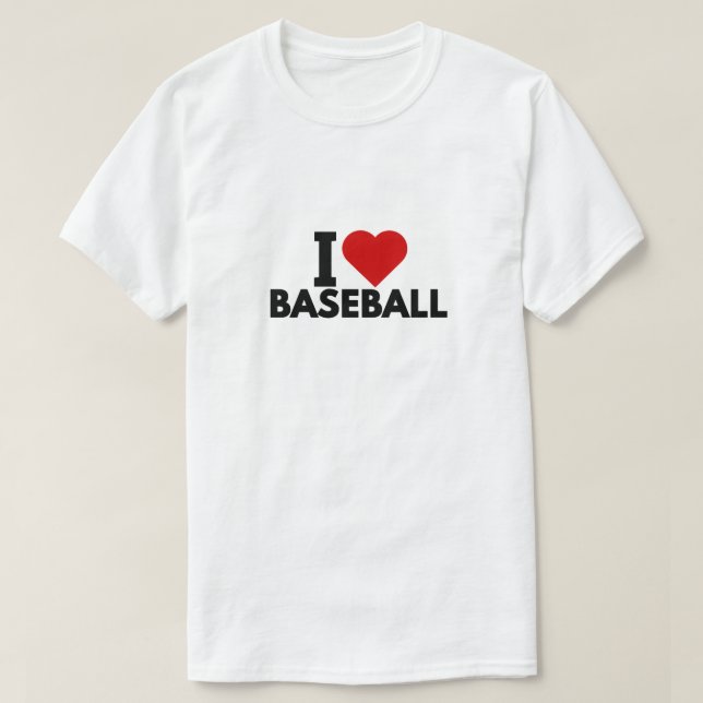 I Kärlek Baseball - Baseball Älskare T Shirt (Design framsida)