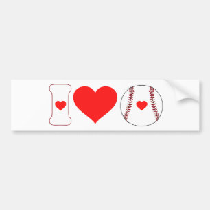 I kärlek baseball bildekal