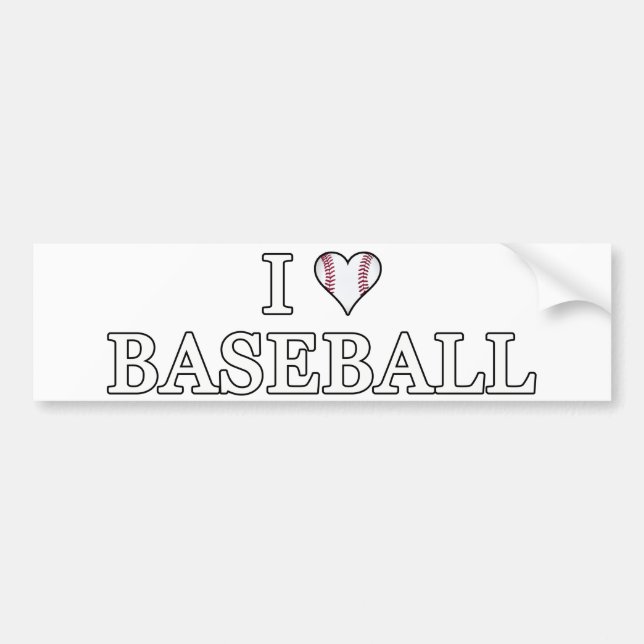 I Kärlek Baseball Bildekal (Framsidan)