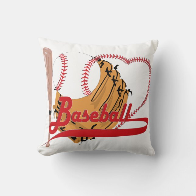 I Kärlek Baseball - Boll, Fladdermus, Baseball-han Kudde (Framsida)
