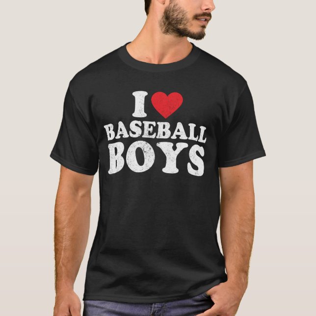 I Kärlek Baseball Boys T Shirt (Framsida)
