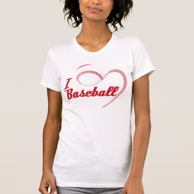 I Kärlek Baseball Heart T Shirt (Framsida)