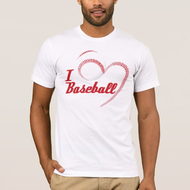 I Kärlek Baseball Heart T Shirt (Framsida)