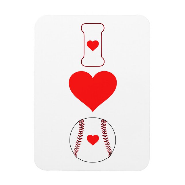 I kärlek baseball magnet (Vertikal)