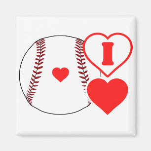 I kärlek baseball magnet