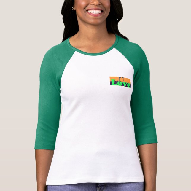 I kärlek Baseball med medlidande T Shirt (Framsida)