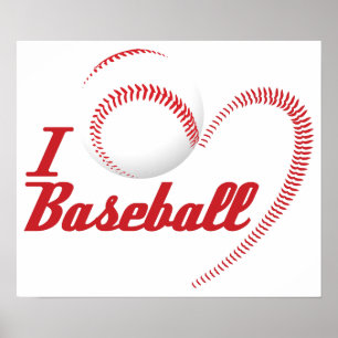 I Kärlek Baseball Poster
