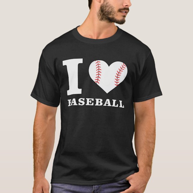 I Kärlek Baseball T Shirt (Framsida)