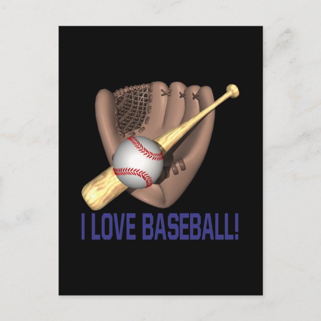 I Kärlek Baseball Vykort (Framsida)