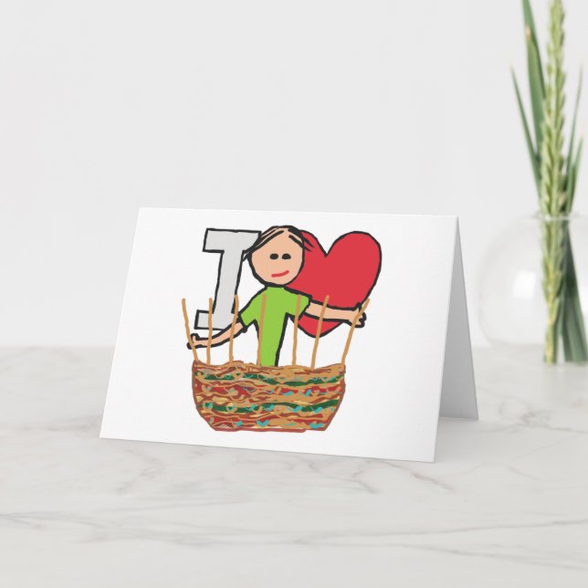 I Kärlek Basket Weave Helgkort (Framsida)