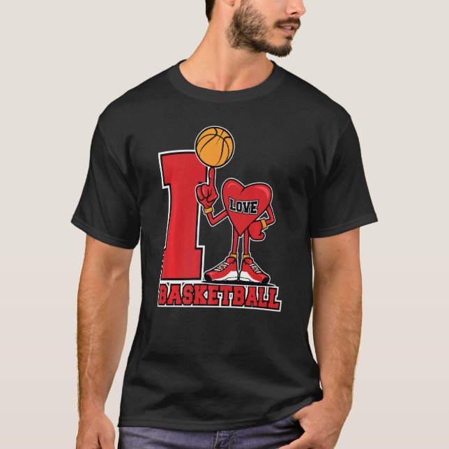 I Kärlek Basketball Älskare Ring,, Kids Net Kärlek T Shirt (Framsida)