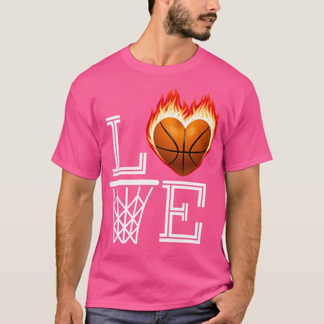 I Kärlek Basketball Basketball Älskare-gåva till W T Shirt (Framsida)