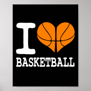 I Kärlek Basketball Boll Sports Athletics Älskare  Poster