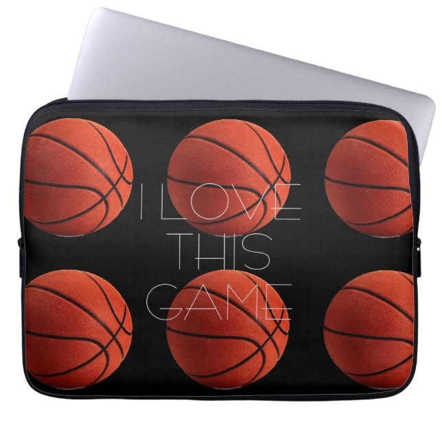I Kärlek Basketball Close-Up Laptop Fodral (Framsidan)