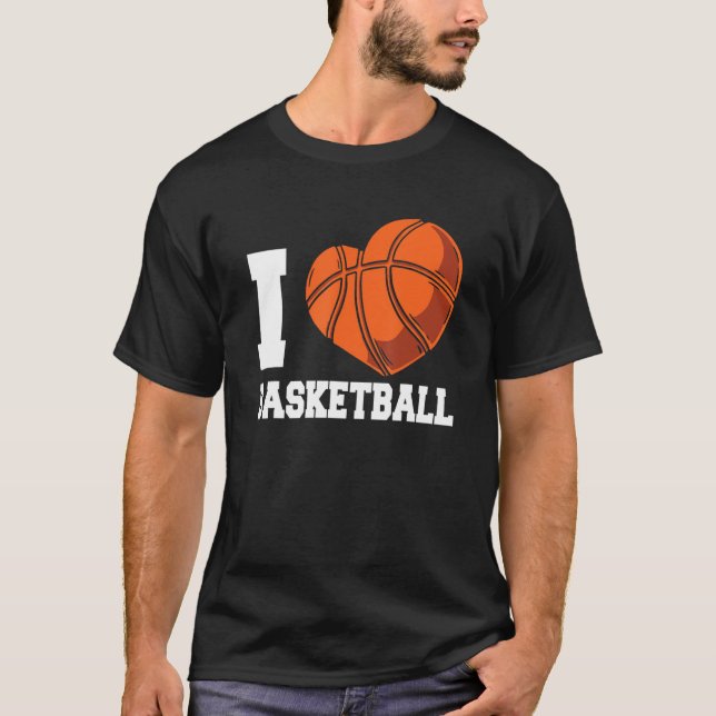 I Kärlek Basketball Coach Match Team Player T Shirt (Framsida)