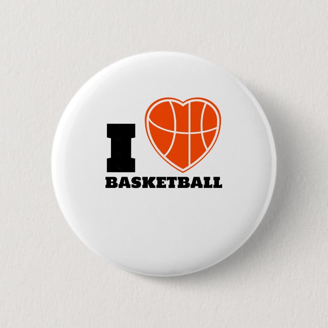 I Kärlek Basketball Knapp (Framsida)